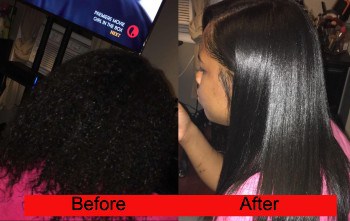 before after straightening hair by Conair Infiniti Pro Flat Iron